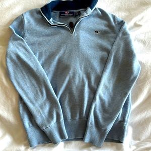 Vineyard vines light blue 3/4 zip sweater